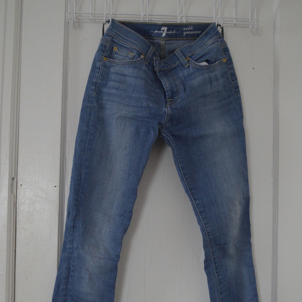 7 For All Mankind -  medium wash skinny jeans 26